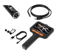 Industrial Endoscope Single Dual Lens 4.3'' IPS Screen 8MM Automotive Endoscopy Inspection Borescope Plumbing Camera With 8 LEDs(15m,Dual Camera)