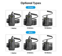 Industrial Endoscopy Borescope Inspection Camera with WiFi Connection 9 Dimmable LEDs IP68 Water Resistance (8mm 10m)
