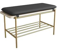 Industrial Entryway Shoe Storage Bench with Soft PU Cushion Metal Frame Stylish Organizer for Bedroom Living Room & HallwayModern Home Decor Solution