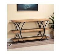 Industrial Entryway Table - Console Sofa Accent Table with Storage for Hallway, Living Room, Bedroom, Foyer - 55.1" Brown Modern Design, Perfect for Behind Couch