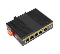 Industrial Ethernet Switch 5 Port PoE DIN Rail Mount with 4 PoE Ports 1 Uplink Port Wide Temperature Range for Smart Grid Rail Transportation and Harsh Environments