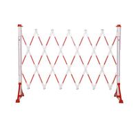 Industrial Expandable Barricade Fence - Metal Roadblock Security Gate for Construction Area & Traffic Control - Portable Safety Barrier