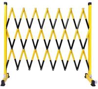 Industrial Expandable Barricade Fence with Wheels - Retractable Security Barrier for Road Maintenance & Construction (Size: 1.2m x 5m)