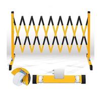 Industrial Expandable Metal Barricade, Expandable Metal Barricade, Folding Security Fence Gate, Retractable Fence Outdoor Barricade Scissor Gate with Casters, Traffic Fence (Yellow Black 1.2