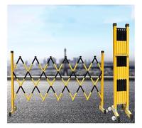 Industrial Expandable Metal Barricade With Casters, Mobile Safety Barrier Gate Retractable Traffic Barricade Folding Portable Scissor Gate For Outdoor Road Garage Construction(Black yellow,1.2x2.5m)