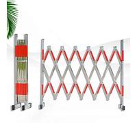 Industrial Expandable Metal Barrier - Stainless Steel Mobile Safety Gate for Traffic Control Instant Freestanding Fence for Workshop School & Factory 1.2m Silver