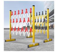 Industrial Expandable Metal Barrier - Steel Safety Barrier with Wheels Flexible Mobile Traffic Control Adjustable Retractable Barrier (Rosso 2.5m/8.2ft)