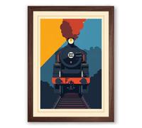 Industrial Express Vintage Framed Wall Art Print A2 (59.4×42cm) Walnut, Wall Decor for Living Room, Bedroom, Office & Home, Ready to Hang, Art Gift