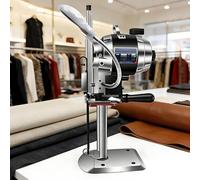 Industrial Fabric Cutting Machine, 1100W/1200W Vertical Electric Cloth Cutter with Automatic Knife Sharpen, LED Lighting & 4 Guide Wheels for Straight and Curved Cutting 210mm