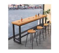 Industrial Farmhouse 2" Solid Wood Bar Table Recu Counter Height Dining Table for Kitchen Coffee Shop Breakroom Light Walnut h (94x24x41in)