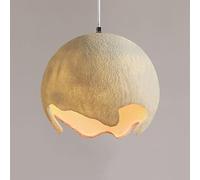 Industrial Farmhouse Pendant Lights Kitchen Island Mid Century Single Hanging Lamp Grey Dark Brown Resin Shade Round Dining Room Chandelier for Bedroom Kitchen Island Restaurant