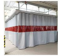 Industrial Flame Retardant Welding Blanket with Red Transparent Window 0.5mm Thick 1x2m/3.3x6.6ft Grommets for Warehouse Safety Durable Coated Fibres