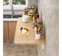 Industrial Folding Wall-Mounted Drop Leaf Table, Space-Saving Foldable Kitchen Workbench, 60x45cm Countertop Extension, Floating Fold Down Table for Small Spaces