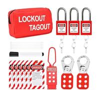 Industrial For electrical Lockout Tagout Kit Featuring Safety Padlocks Locking Hasps PVC Danger Tags Nylon Cable Ties and Marker Pen for OSHA Standard Safety Compliance