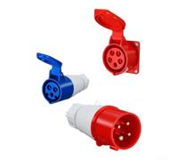 Industrial for Power Sockets, IP44 Waterproof, Rewireable with Cable Grip | Rewireable with Cable Grip and Anti-Vibration Lock, Yellow Housing for Visibility, for Construction Sites and Outdoor Work