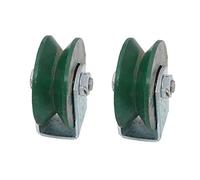Industrial Furniture Casters - 2 Heavy-Duty V-Groove Wheels, Directional Cast Iron Pulleys, Double Bearing Design for Machines & Sliding Doors, Durable & Reliable.