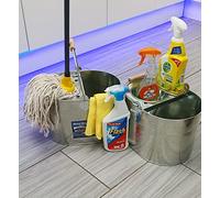 Industrial Galvanized Metal Mop Bucket 13L litres Large Galvanised Reinforced Heavy Duty Thick Metal Mop Bucket for Home Office General Cleaning