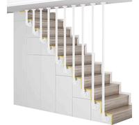 Industrial Galvanized Round Tube il - Wall Mount Staircase Guardrail for Indoor/Outdoor Steps, Non-Slip Grab Handle, 2.8ft (85cm) Stair Railings for Loft & Porch