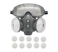 Industrial Gas | Full Face Respirator with Goggles | Respirator Masque with Filters | Filtration Protection Set | for Woodworking Painting Welding Grinding Construction DIY Safety