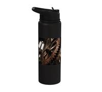 Industrial Gear Machinery Steampunk Architecture Stainless Steel Insulated Water Bottle