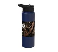 Industrial Gear Machinery Steampunk Architecture Stainless Steel Insulated Water Bottle