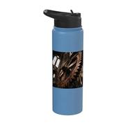 Industrial Gear Machinery Steampunk Architecture Stainless Steel Insulated Water Bottle