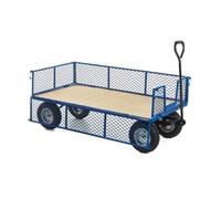 Industrial General Purpose Truck; Plywood Base; Mesh Sides Ends Blue