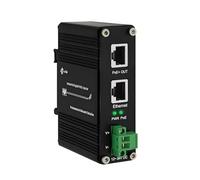 Industrial Gigabit Passive PoE Injector Hardened POE Adapter with 12-24V DC Input 24V PoE Output DIN- DIN Rail/Wall Mount