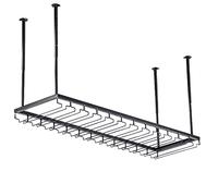 Industrial Glass Ceiling Wine Rack Hanging Wine Glass Holder Display Bottle Rack for Kitchen Bar Adjustable Height Modern Home Decor Stylish Wine Storage