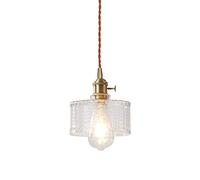 Industrial Globe Glass Pendant Light Green Ribbed Lamp With Brass Finish E27 Socket Vintage Ceiling Fixture For Kitchen Island Dining Room Café Transparent Scaly