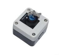 Industrial Grade 10A Rotary Key Switch Waterproof Dustproof 22mm Mounting Two-Position Red Control Knob for Machines(C)