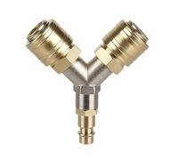 Industrial Grade 2-Way Compressed Air Distributor with Couplings 1/4 Inch Hose Quick Coupler Distributor Compressed Softener