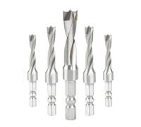 Industrial Grade 6.35mm Hexagonal Shank Drill Bit, Carbide Tipped Three Point Two Edge Design for Woodworking and Multi Material Drilling, Compatible w(9MM)