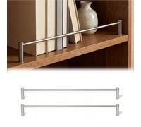 Industrial Grade Customizable Metal Shelf Edge Rail, Heavy-Duty Anti-Fall Gallery Guardrail for Residential & Commercial Wall Shelving(Silver,51cm/20in)