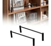 Industrial Grade Customizable Metal Shelf Edge Rail, Heavy-Duty Anti-Fall Gallery Guardrail for Residential & Commercial Wall Shelving(Black,41cm/16in)