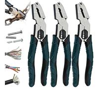 Industrial-Grade Multi-Function Cutting Pliers,9-in-1 Multi-Functional Pliers,Industrial Cr-V Pliers with Cutting,Wire Cutter,for Electrician, Automotive, Home Repair(3pcs)