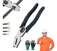 Industrial-Grade Multi-Function Cutting Pliers, 9-in-1 Multi-Functional Pliers, Nail Puller/Wire Cutter/Stripper/Crimper-Compound Action Leverage Design, Lineman Plier Tool, for Home Repair (1pc)