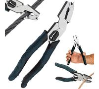 Industrial-Grade Multi-Function Cutting Pliers, 9-in-1 Nail Puller Tool, Wire Cutter Stripper Crimper, Heavy-Duty Cr-V Steel, Compound Leverage Action, Professional Industrial & DIY Tool(1PC)