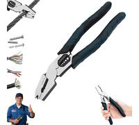 Industrial-Grade Multi-Function Cutting Pliers, Industrial CR-V,9-in-1 Multi-Functional Plier Nail Puller/Wire Cutter/Stripper/Crimper-Compound Action Leverage Lineman Tool for Repair