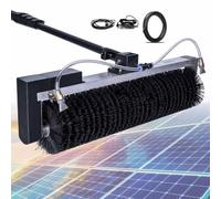 Industrial-Grade Solar Panel Cleaning Brush with Dual Brush Heads 64cm Nylon Fiber Width Clip Design to Prevent Shrinkage Lithium-Ion Battery 7.5m/24.6ft Reach.