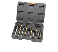 Industrial Grade Titanium Coated Drill Bit Collection with Protective Case 10 Pieces HSS Drills for Metalworking Woodworking Projects(10pcs)