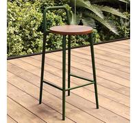 Industrial Green Bar Stools with Back and Footrest Round Kitchen Breakfast Chairs Counter Height Bar Chairs for Home and Dining 75cm Tall