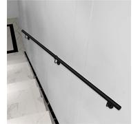 Industrial Hand Railings Grab Bar, Wall Mounted Non-Slip Stairway Railing - 30cm-600cm Lead Direct to Stairwell Door-House or Cellar Entryway, Black(7ft/210cm)