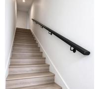 Industrial Hand Rails for Stair Indoor Outdoor Steps Grab Bar Kit | 3FT 5FT 6FT 7FT Wall Mount Staircase Handrail Metal Iron Stair Railing Safety Banister(20ft/600cm)