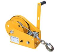 Industrial Hand Winch 1800 lbs, 4:1 Two-Way Adjustable Boat Trailer Winch, Self-Locking Manual Crank Gear with 15m Cable Length for Heavy Duty Pulling and Towing