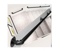 Industrial Handrail for Stairs Staircase Handrails Wrought Iron Pipe Banister Easy to Install Handrails for Garage, Porch, Yard and Garden,Preto 5ft/150cm