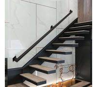 Industrial Handrail for Stairs with Wall Holders and Metal Screws, Wall Mounted Assistive Staircase Railing, Non-Slip Galvanized Iron Industrial Pipe Stair Rail(6.6ft/200cm)