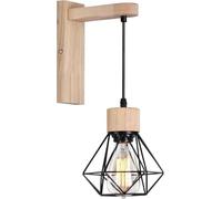 Industrial Hanging E27 Wall Sconce Black Wire Cage Wall Lamp Retro Farmhouse Living Room Bedroom Hallway