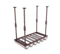 Industrial Hanging Wine Rack 2Layer Adjustable Storage Shelf for Bottles & Glasses Ceiling Mounted Wine Display Stand for Restaurants & Cafes ABronze (60x30cm)