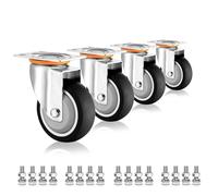 Industrial Heavy Duty Casters Set Of 4 3in 4in 5in Moving Silent Thermoplastic Rubber Casters Swivel Plate Caster With Brakes For Trolley Carts Furniture Workben(Sw
